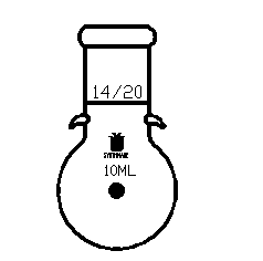 具挂钩的圆底烧瓶,磨口:14/20,10ml