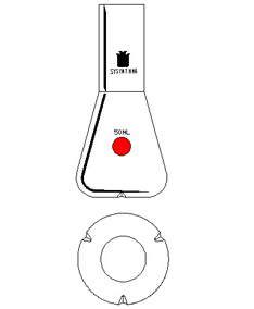 三角瓶，容量250ml；瓶口直径38mm