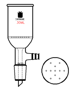 具玻璃板布什漏斗，容量：15ML，磨口：19/22